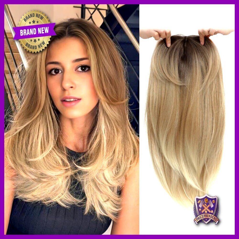 Synthetic Hair Topper Lightweight Breathable Layered Elegant Daily Wear